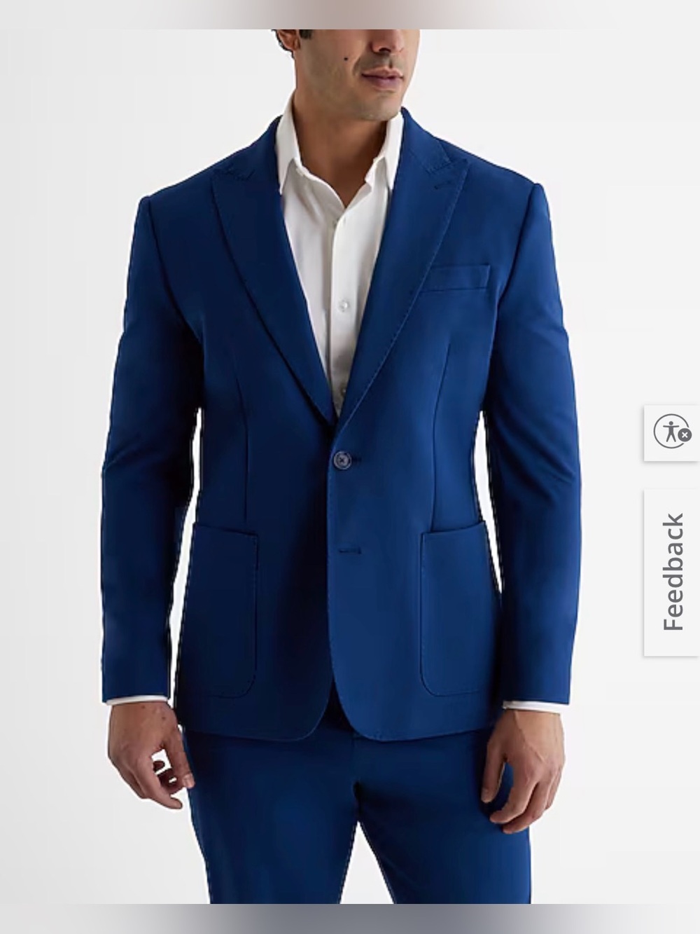 Express Mens Blue Stretch Extra Slim Fit Suit (Jacket - 38S/38C) (Pants - 31x32)